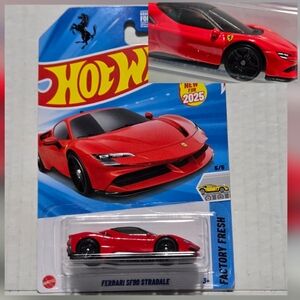 Hot Wheels 2025 Factory Fresh Ferrari SF90 Stradale Red Sports Car